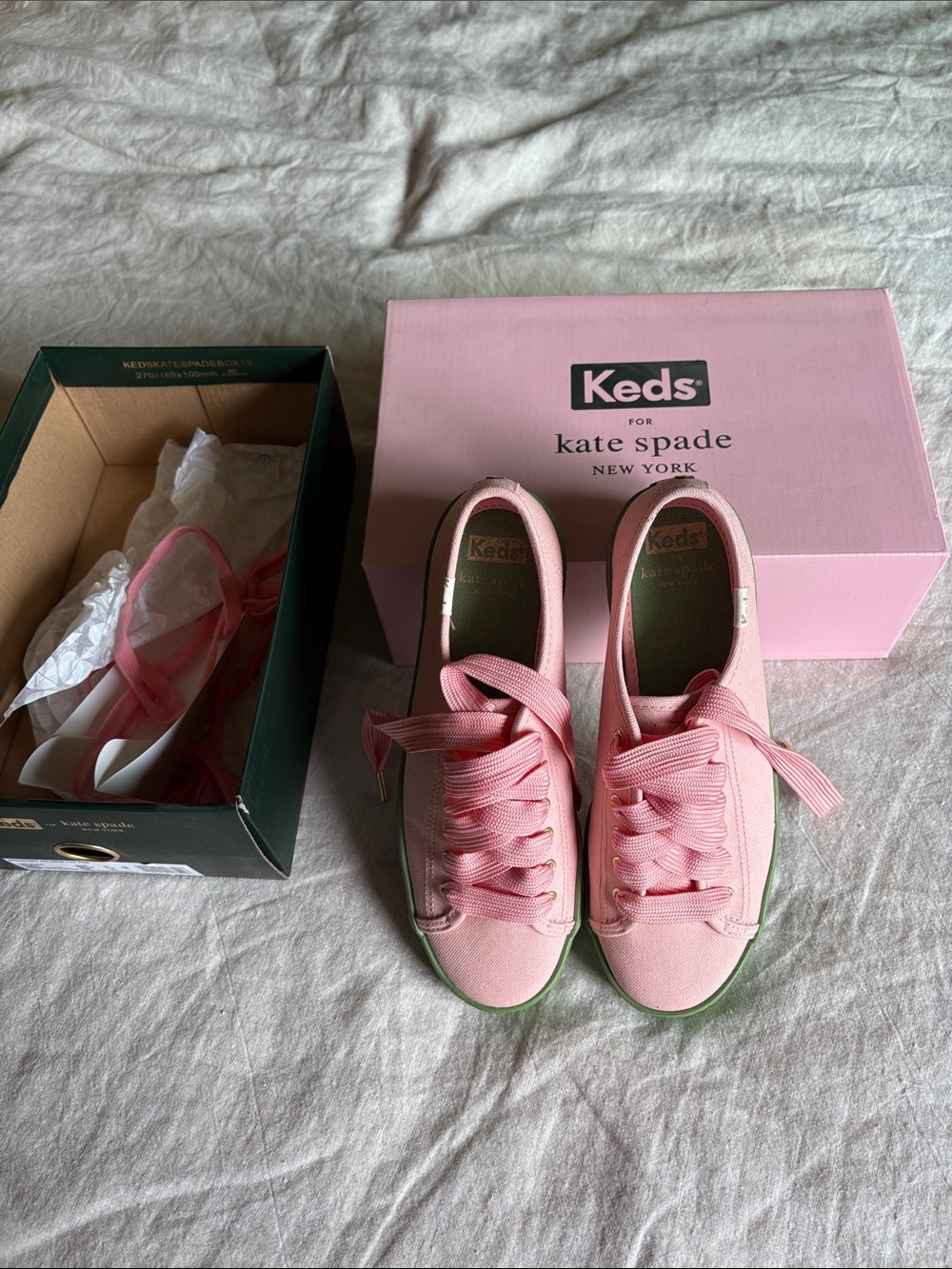 Keds x Kate Spade Kickstart Pink Green Sneakers Size 6